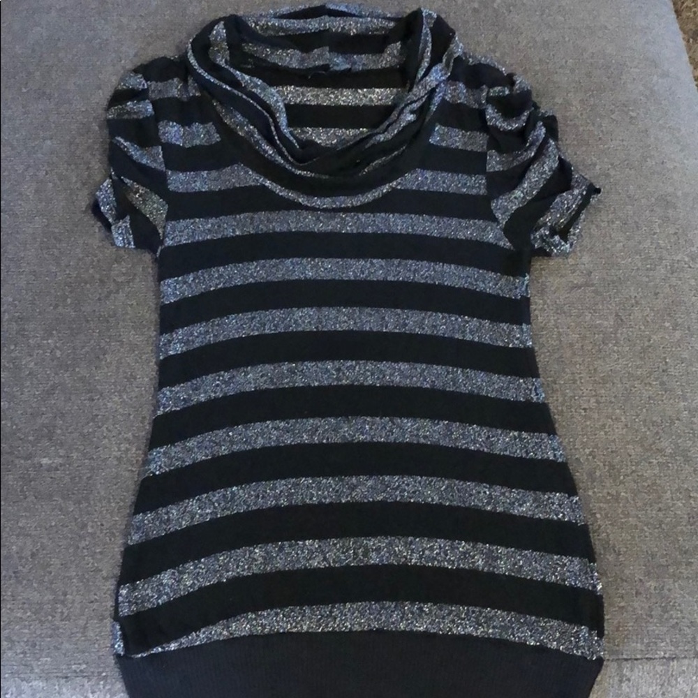 Black/Silver sweater blouse